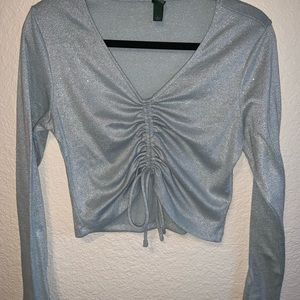 ⚡️Blue Wild Fable Sparkle Crop Top⚡️